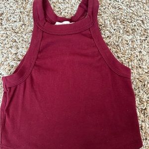 XS Maroon crop tank top